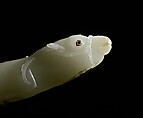 Crutch Handle (zafar takiya), Jade, carved and inlaid with diamonds and agate